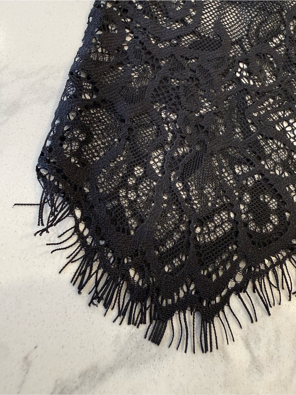 Women's Black Lace Fringe Skirt